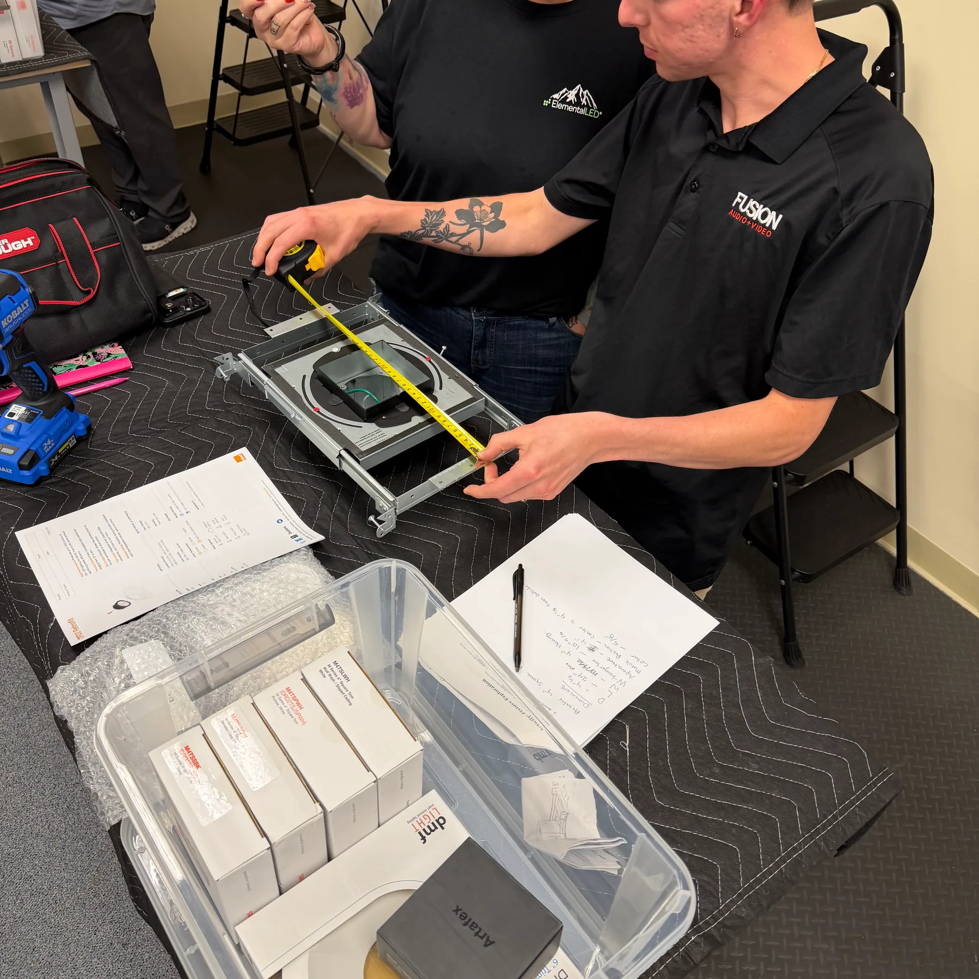 Hands-on lighting installation training at the Lighting Excellence Dojo